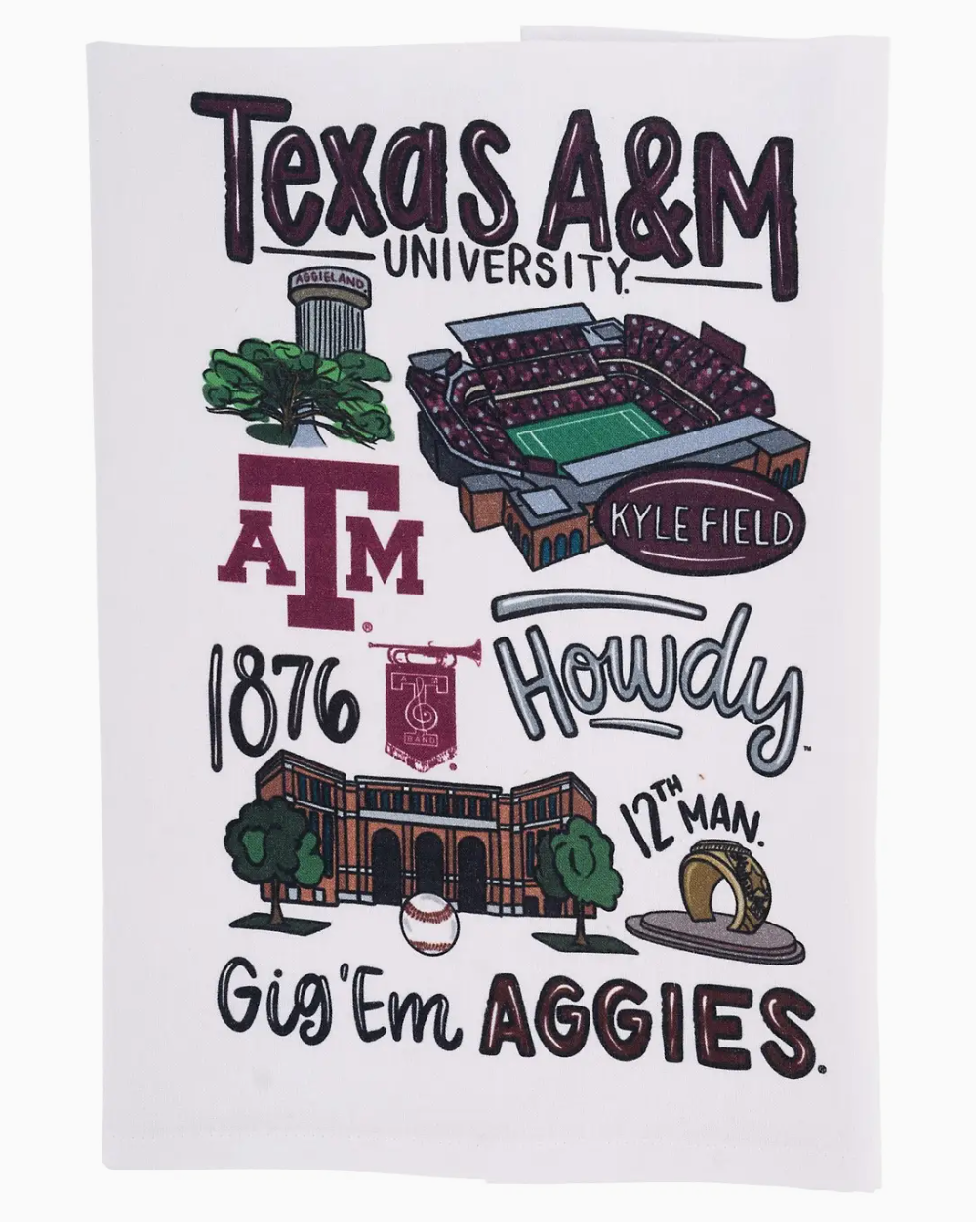 Texas A&M Icon Tea Towel