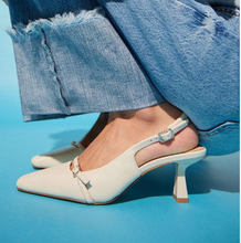 Load image into Gallery viewer, Kate Slingback Pumps in Bone Leather
