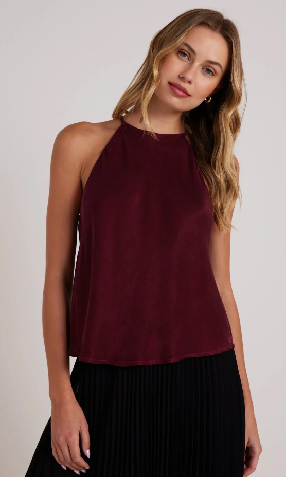 Bias Halter Top - Deep Plum