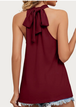 Load image into Gallery viewer, Tie Back Halter Top in Maroon
