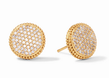 Load image into Gallery viewer, Fleur de Lis Pave Stud Earrings
