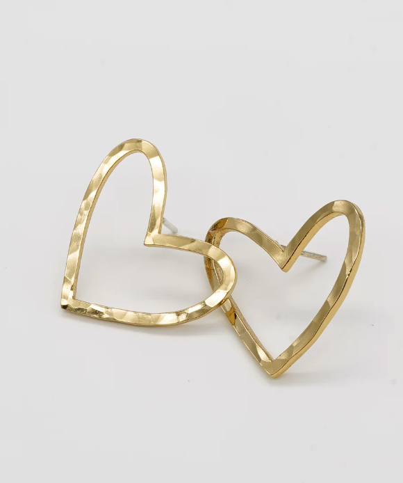 Hammered Hearts Studs