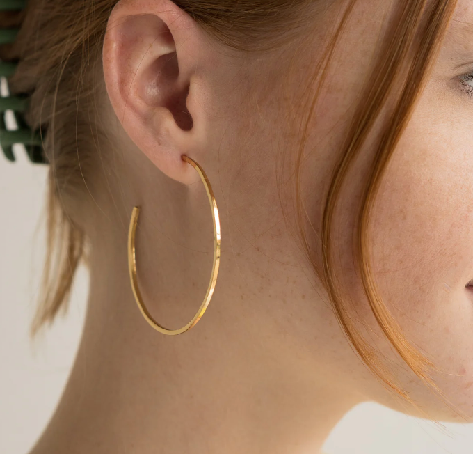 Thin Hammered Hoops