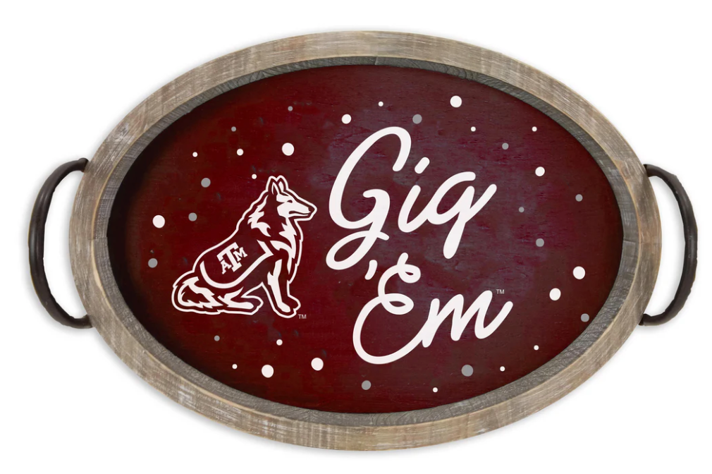 A&M Spirit Wood Oval Tray