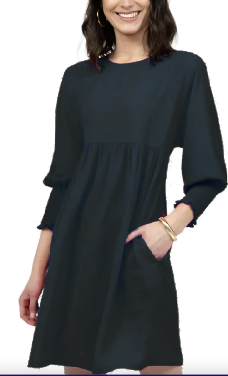 Shirred Sleeve Dress