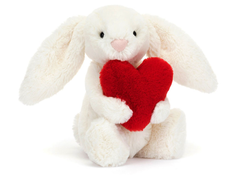 Bashful Red Love Heart Bunny-Small