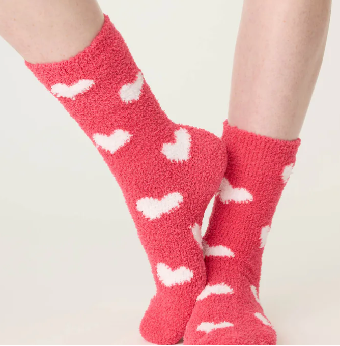 Fun Socks in Red Hearts