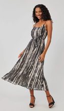 Load image into Gallery viewer, Midi Pleated Cami Dress - Brushed Stripe Print
