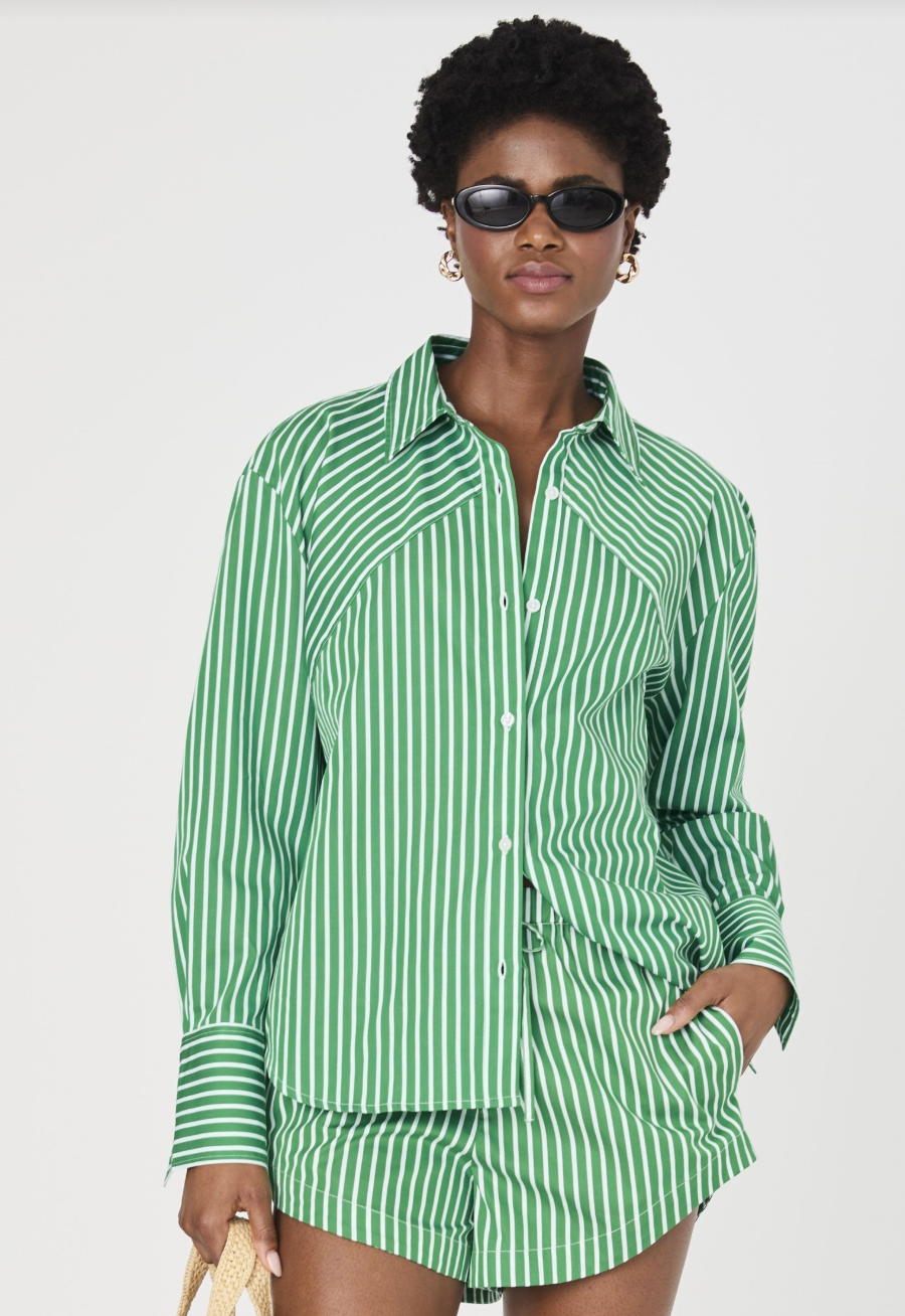Alexis Cotton Angled Yoke Shirt