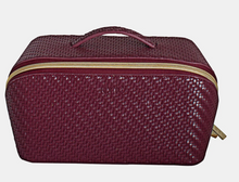 Load image into Gallery viewer, Medium Beauty Bag - Herringbone Plum
