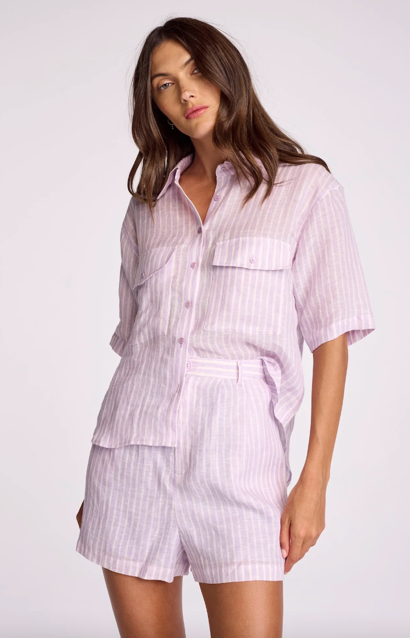 Crosby Shirt in Lavender Stripe