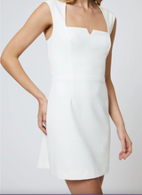 Load image into Gallery viewer, Whisper Notched Square Neck Dress in White
