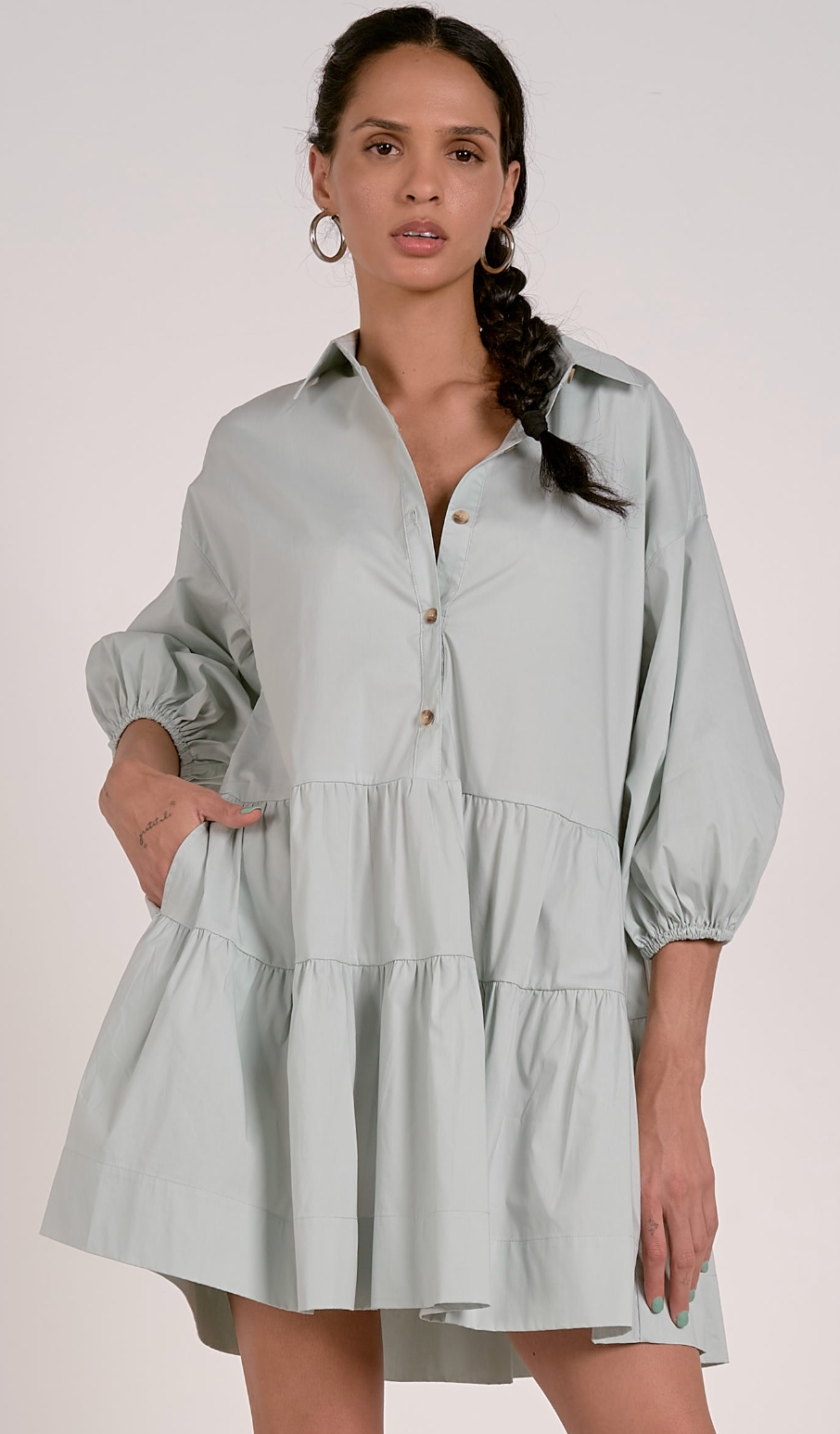 Light Aqua Ruffle Dress