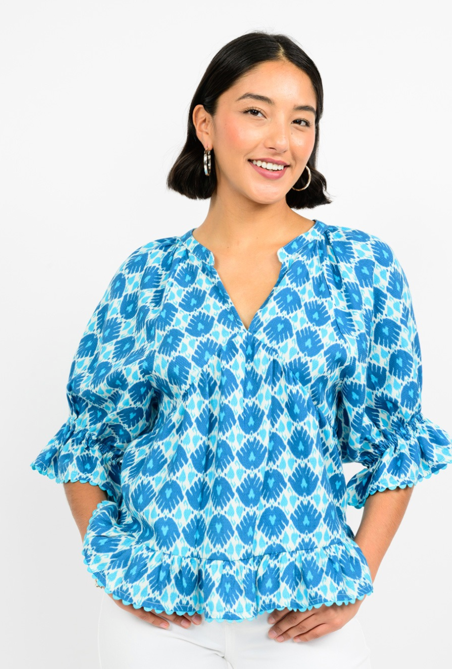 Ikatching Peplum Top
