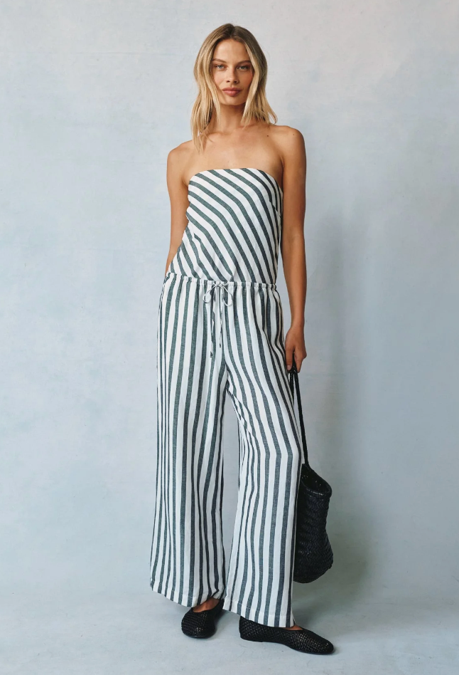 Wide Leg Crop in Saint Tropez Stripe
