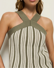 Load image into Gallery viewer, Indy Sweater Halter Top in Herb Stripe
