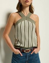 Load image into Gallery viewer, Indy Sweater Halter Top in Herb Stripe
