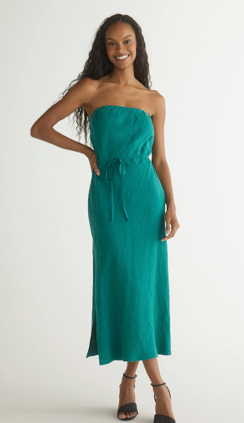 Strapless Bias Maxi Dress