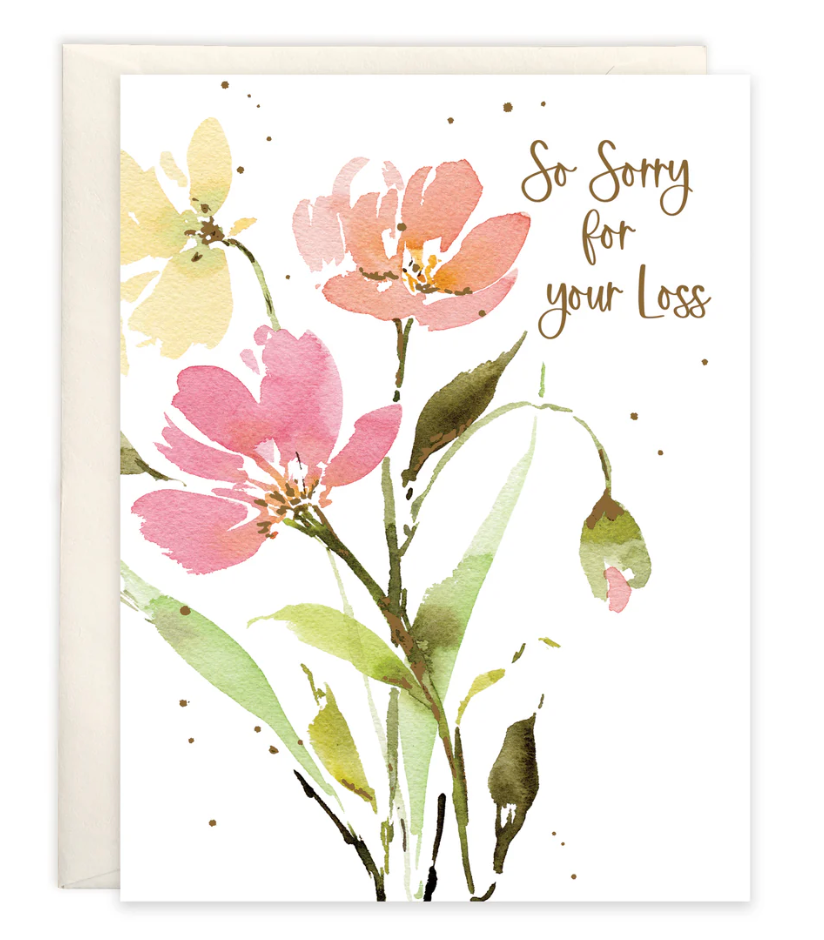 Sympathy Greeting Card - Pink/Orange