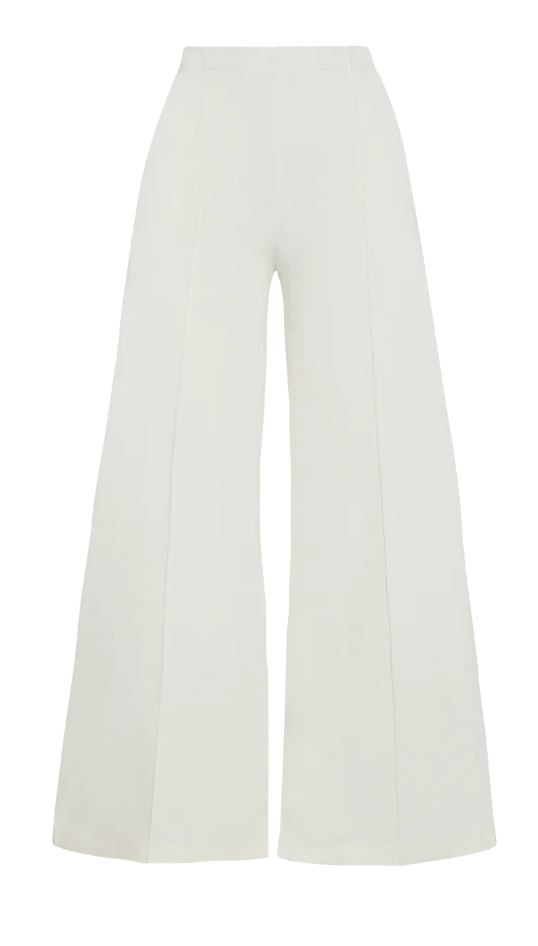 Off-White Ponte Knit Wide Leg Pant