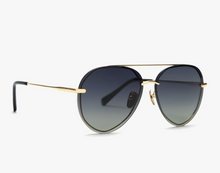Load image into Gallery viewer, Lenox Aviator Sunglasses in Gold, Black , Grey Polarized
