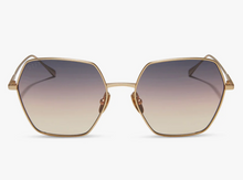 Load image into Gallery viewer, Harlow Hexagon Sunglasses in Brushed Gold
