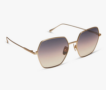 Load image into Gallery viewer, Harlow Hexagon Sunglasses in Brushed Gold
