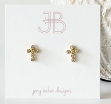 Load image into Gallery viewer, Golden Cross Studs
