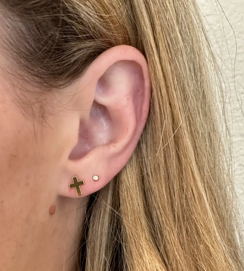 Golden Cross Studs