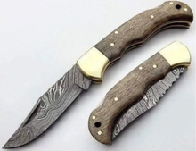 Load image into Gallery viewer, Woody Damascus Folder
