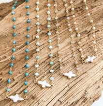 Load image into Gallery viewer, Pearl Bezel on Rosary Necklace
