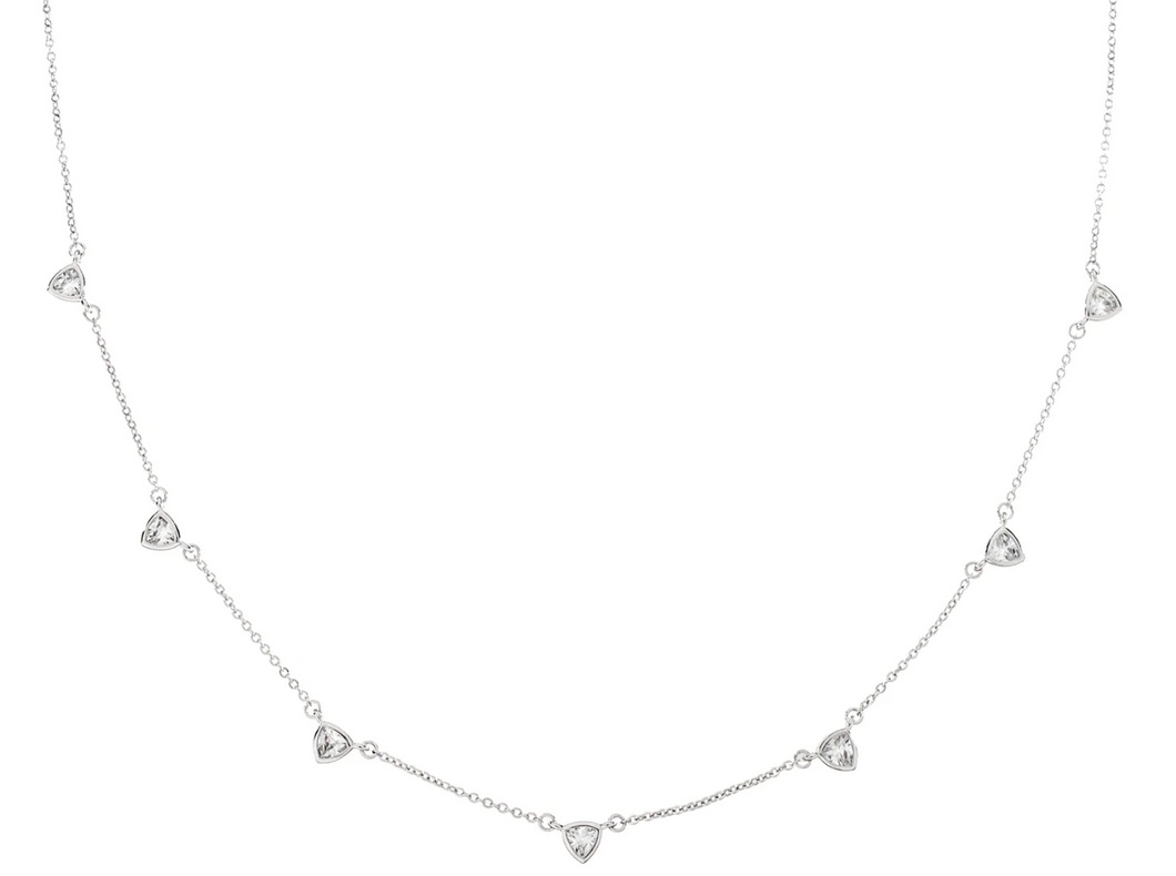 Silver CZ Drop Necklace