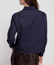 Load image into Gallery viewer, Long Sleeve Boxy Crop in Navy
