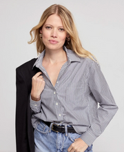 Load image into Gallery viewer, Long Sleeve Boxy Crop in Black &amp; White Stripe

