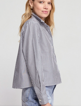 Load image into Gallery viewer, Long Sleeve Boxy Crop in Black &amp; White Stripe
