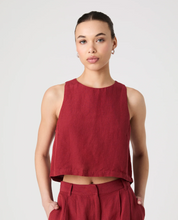 Load image into Gallery viewer, Birdie Linen Shell Top in Brick Red
