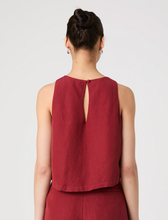 Load image into Gallery viewer, Birdie Linen Shell Top in Brick Red
