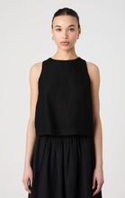 Load image into Gallery viewer, Birdie Linen Shell Top in Black
