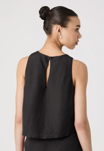 Load image into Gallery viewer, Birdie Linen Shell Top in Black
