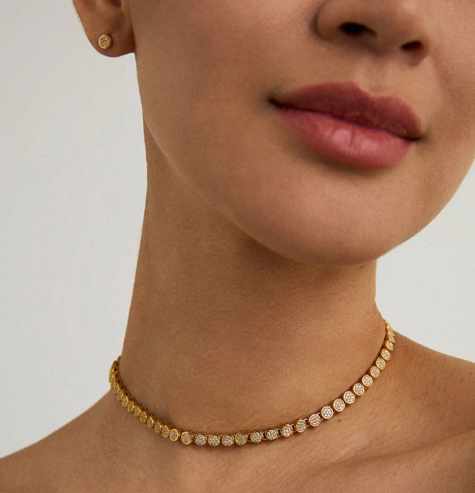 Mirabeau Pave Tennis Necklace