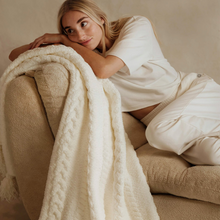 Load image into Gallery viewer, Braided Pom Pom Throw
