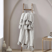 Load image into Gallery viewer, Braided Pom Pom Throw
