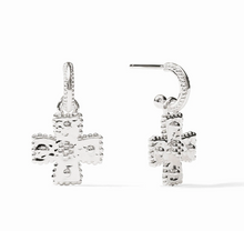 Load image into Gallery viewer, Canterbury Hoop &amp; Charm Earring in Silver
