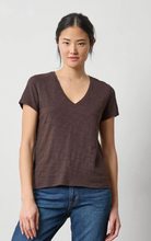 Load image into Gallery viewer, Boyfriend V-Neck Tee in Espresso
