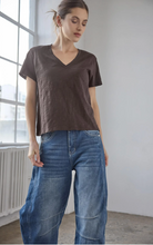 Load image into Gallery viewer, Boyfriend V-Neck Tee in Espresso
