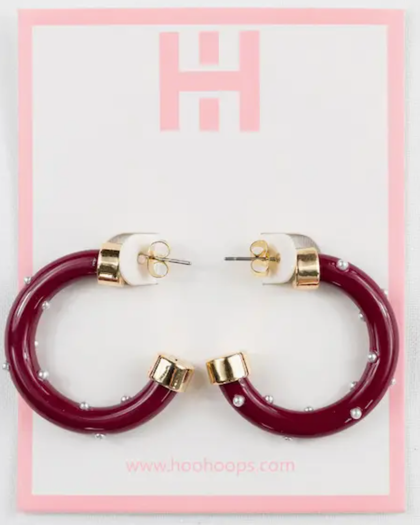 Lightweight Small Hoop Earrings with Pearls