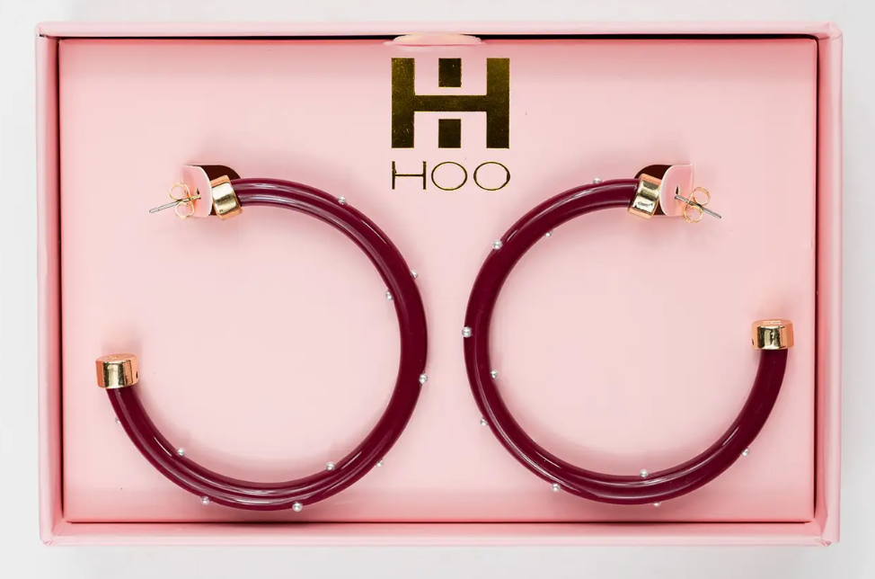 Large Hoop Earrings with Pearls