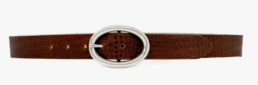 Beau Belt Croc w/Silver Buckle