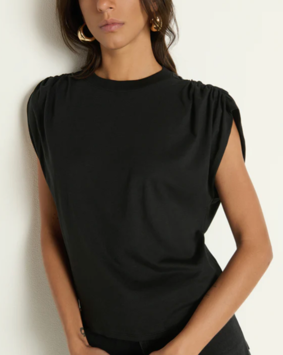 Frankie Muscle Tee in Jet Black