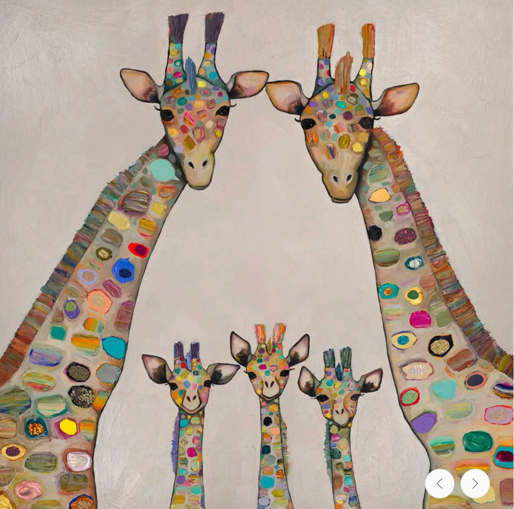 Family of Giraffes Canvas Wall Art